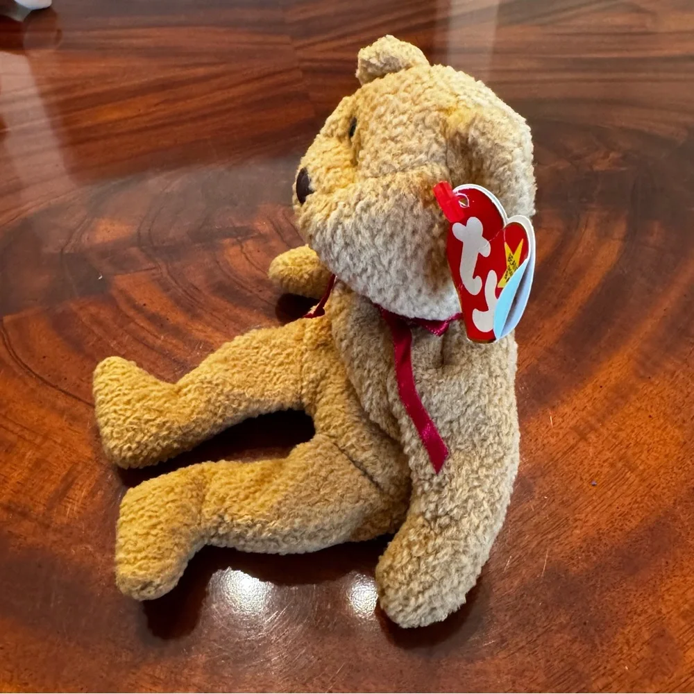 Vintage Ty Beanie Baby Curly Bear PE Pellets 5th Gen Tags
